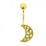 Piercing de nombril or 18k esprit oriental - lune d'or Piercing de nombril or 18k esprit oriental - lune d'or