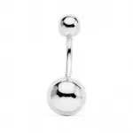 Piercing de nombril en or blanc 18k - eclat blanc Piercing de nombril en or blanc 18k - eclat blanc