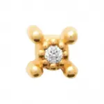 Piercing or 18k et zircon pour lobe ou cartilage - tara Piercing or 18k et zircon pour lobe ou cartilage - tara