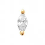 Piercing d'oreille dor avec zircon - isadora