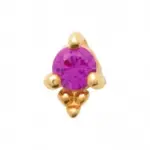 Piercing d'oreille plaqu� or 18k et pierre rose intense - roxane
