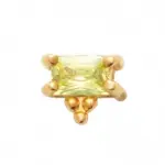 Piercing d'oreille plaqu� or 18k et pierre vert anis - livia