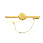 Pince  cravate luxe, blason marin - or 18 carats - ancre