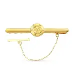 Pince  cravate luxe, blason nautique - or 18 carats - barre