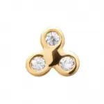 Sonia - piercing d'oreille triskell, plaqu or 18 carats et zircon lumineux