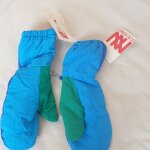 1 paire de moufle neuf, taille unique adolescent, bleu et vert, marque nnn dorotennis, vintage, collection ...