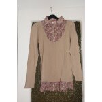 2 en 1 chemise fleurie / pull beige en v ddp t s