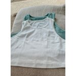 2 top courts - jamais port - crme, vert - taille l (40 - 42)