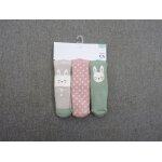 3 paires de chaussettes mi haute rose vert beige - 15 / 17 6 / 12 mois - - c&ampa