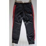 Adidas - pantalon surv�tement molleton - gris fonc� bandes rose orange fluo - taille s / 36