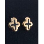 Agatha paris - boucles d'oreilles  pinces, clip, vintages rares en forme de croix stylises