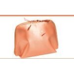 Agns b trousse de maquillage tissu satin abricot