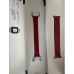 Apple watch bracelet ajust tissu rouge fonc boucle unique tresse 40 mm taille 7