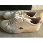 Authentiques baskets lacoste femme blanc / rose - pointure 39 Authentiques baskets lacoste femme blanc / rose - pointure 39