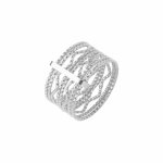 Bague argent anneaux ondul�s