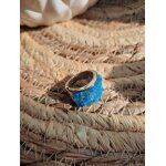 Bague métal turquoise ccb 17mm neuve Bague métal turquoise ccb 17mm neuve