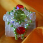 Bague perles facettes et rocailles