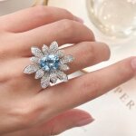 Bague de prestige argent 925 neuve cristaux de swarovski pochette cadeau