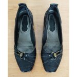Ballerines en cuir marron et details metal bronze. salamander. pointure 38