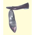 Ballerines minelli 37 violet cuir verni dessus dedans doublure peau plate talon 1cm escarpins pointue ...