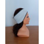 Bandeau cache oreilles blanc et gris. decathlon. taille l / xl