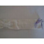 Bandeau h&m blanc avec 2 petits noeuds papillon mauves  carreaux blancs