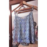 Dbardeur blanc motifs bleus 38 / 40 cache cache.