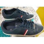 Baskets basses marque lacoste, couleur bleu marine, avec logo et 1 petite bande rouge et blanche, homme, ...