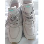 Baskets femme, tout cuir, beige, p vrai 38, geox