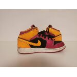 Basket montantes femme nike air jordan 1 mid gs - black / fusion pink / bright citrus - taille 37. 5