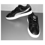 Basket noir cuir tennis sneaker basse logo lamé 37 chaussures de sport marche souple peau fille glamour ... Basket noir cuir tennis sneaker basse logo lamé 37 chaussures de sport marche souple peau fille glamour ...