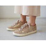 Basket en toile brillante beige taille 36 les tropeziennes