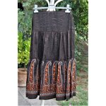 Tr�s belle jupe neuve alain manoukian dans le style jupon au tissu moir� marron avec de splendides broderies ...