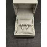 Belle paire de boucles d'oreilles argent 925 zircon blanc mj36