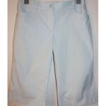 Bermuda blanc ray� vert et bleu camaieu taille 44