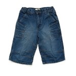 Bermuda bleu marine multipoche. short long. effet delave. jean. in extenso. coton. taille 8 ans. 126 ...