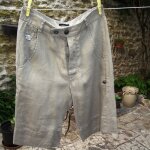 Bermuda short ikks couleur mastic 100% lin taille 34 dimensions tour de taille 74, 5 cm
