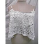 Bershka haut croc top crochet blanc t s