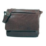 Besace katana a4  bandoulire en cuir de vachette vieilli k 21164 - chocolat