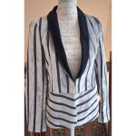 Blazer chic ikks noir et argent� au toucher velours