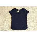 Blouse bleu marine manches courtes cama�eu taille 34