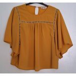 Blouse couleur unie manches chauve - souris
