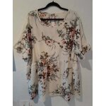 Blouse femme blanche � fleurs, taille 4xl, marque shein