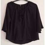 Blouse fluide couleur unie  dentelle