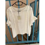 Blouse / haut ample avec dentelle manche et effet effiloch� devant only taille 36