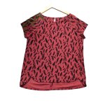 Blouse imprimée plume taille unique Blouse imprimée plume taille unique