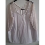 Blouse kiabi curvy blanche avec le col en dentelle