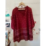 Blouse manches courtes bordeaux a motifs color�s 46 xxxl g�mo.