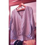 Blouse raye blanche traits argents / marines 42 xl bonobo.