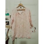 Blouse rose claire motifs fleuris 50 in extenso.